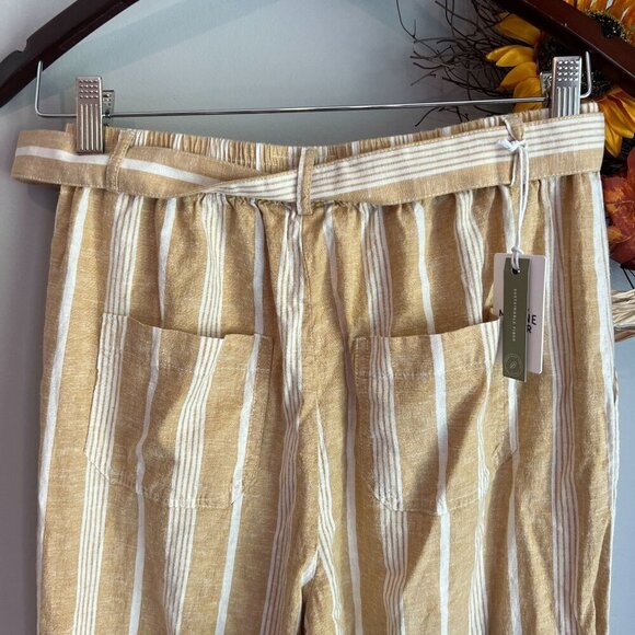 Marine Layer Franki Wide Leg Pant Extra Small in Gold Stripe - Picture 5 of 11